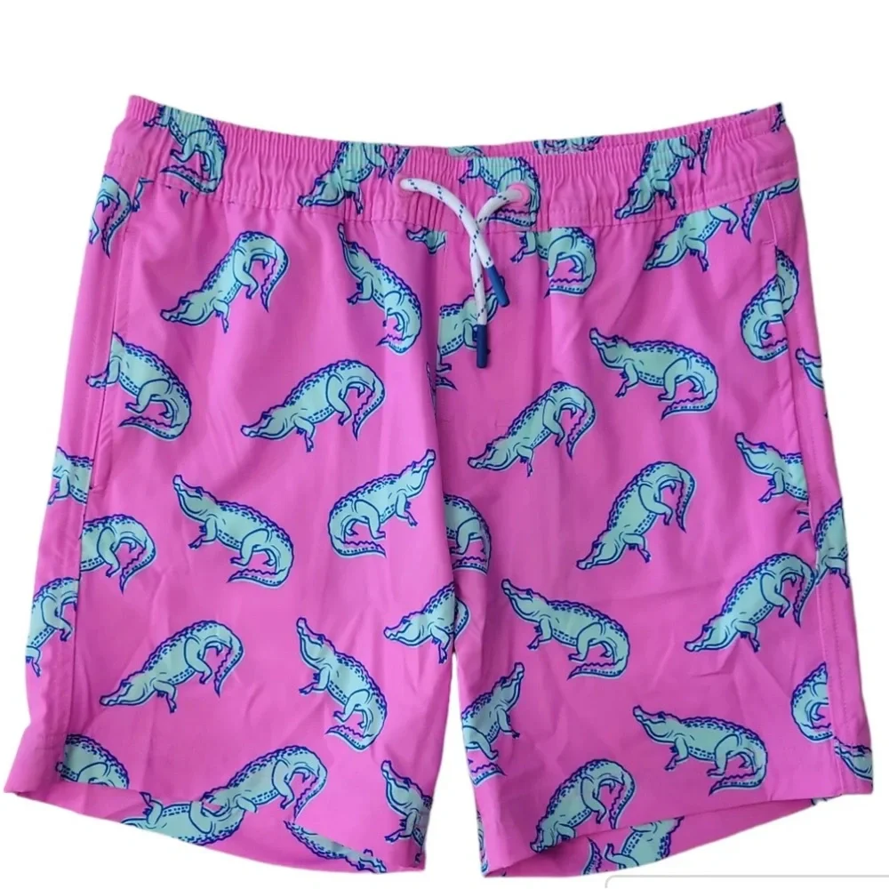 Mens Swim Trunks Gator Pink Resort Quick Dry Built in Liner NWT